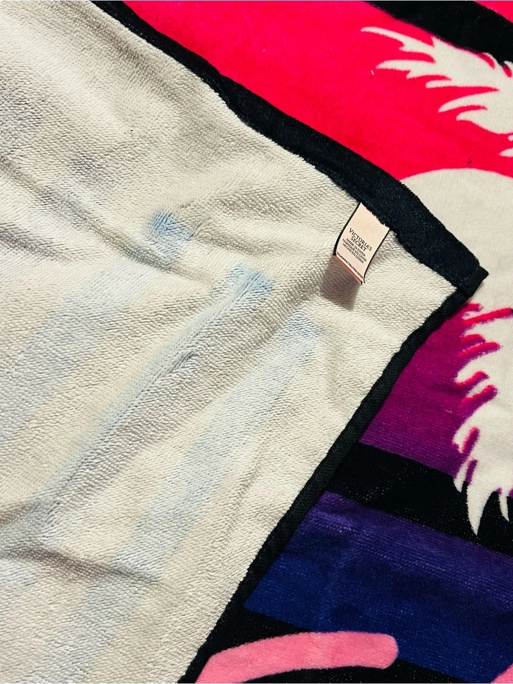 Victoria’s Secret Retro Palm Tree Striped Beach Towel